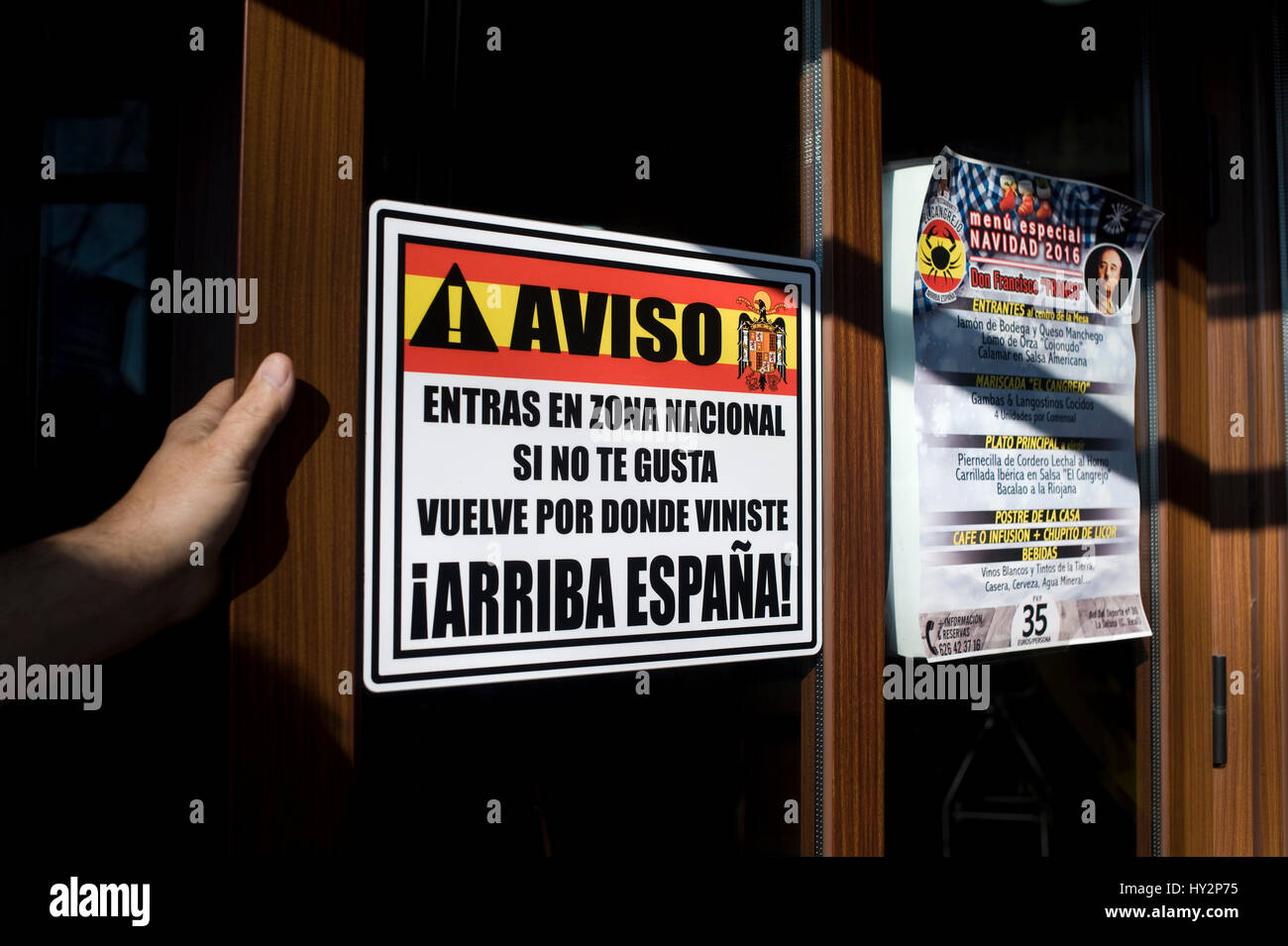 El Cangrejo bar restaurant in La Solana, Ciudad Real, Spain, pays homage to  Spanish dictator Francisco Franco Stock Photo - Alamy