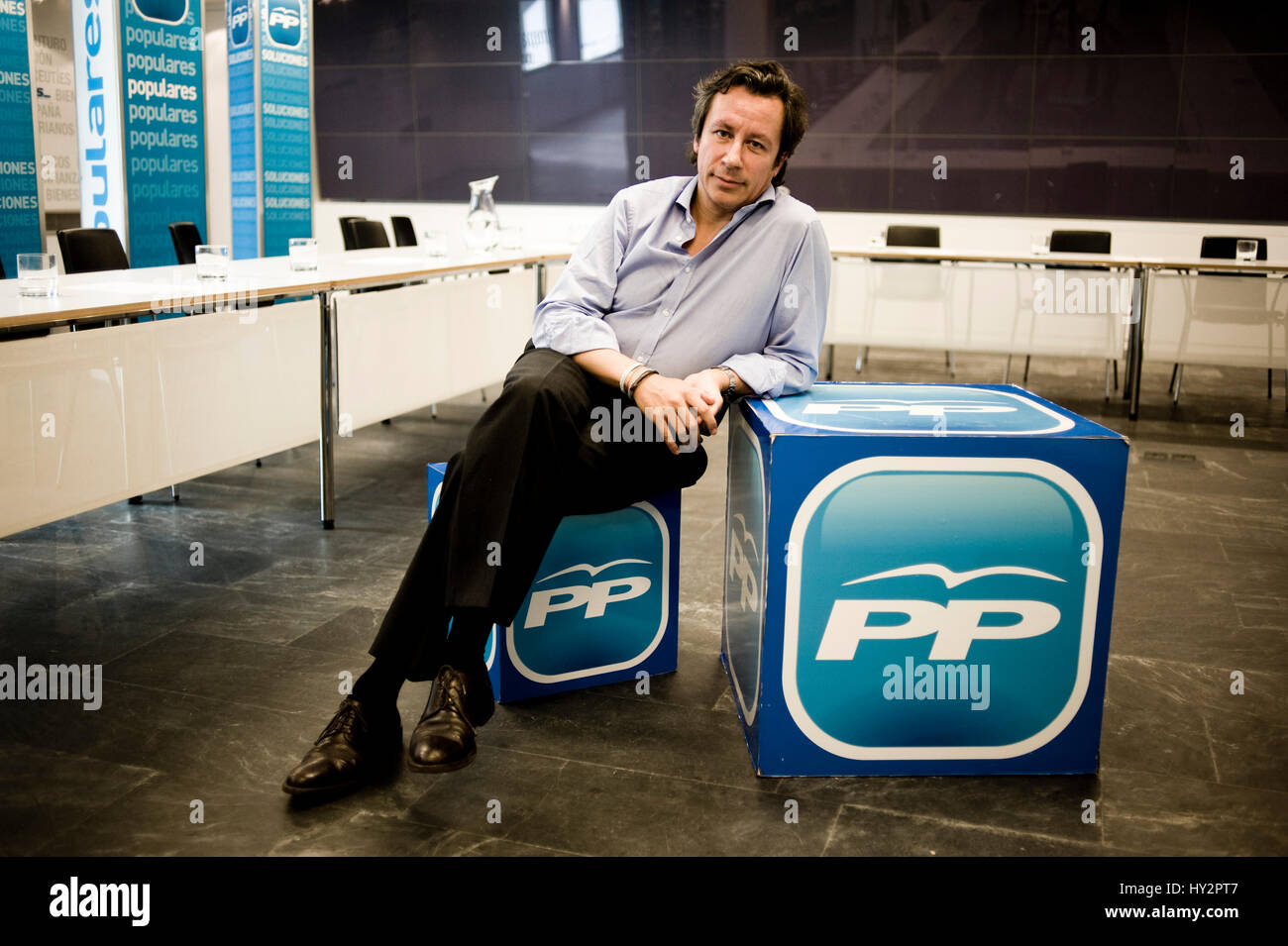 Carlos Floriano, Secretario de Comunicacion del Partido Popular, PP, en la sede de la calle Genova, Madrid. Stock Photo