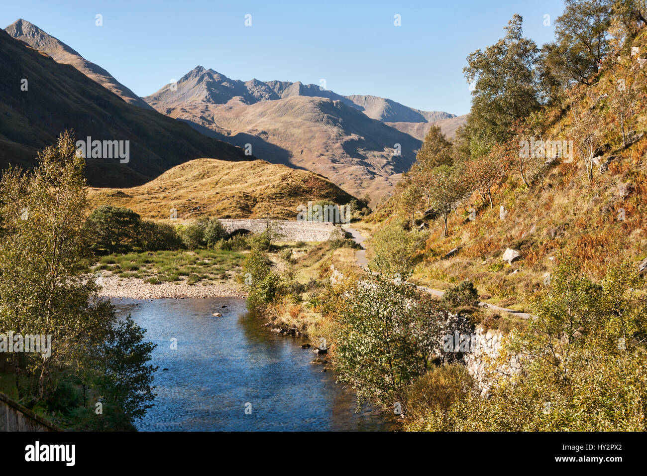 Glen Shiel stone bridge, battlefield site, A87, Road to Isles, Highland, Scotland, UK Stock Photo