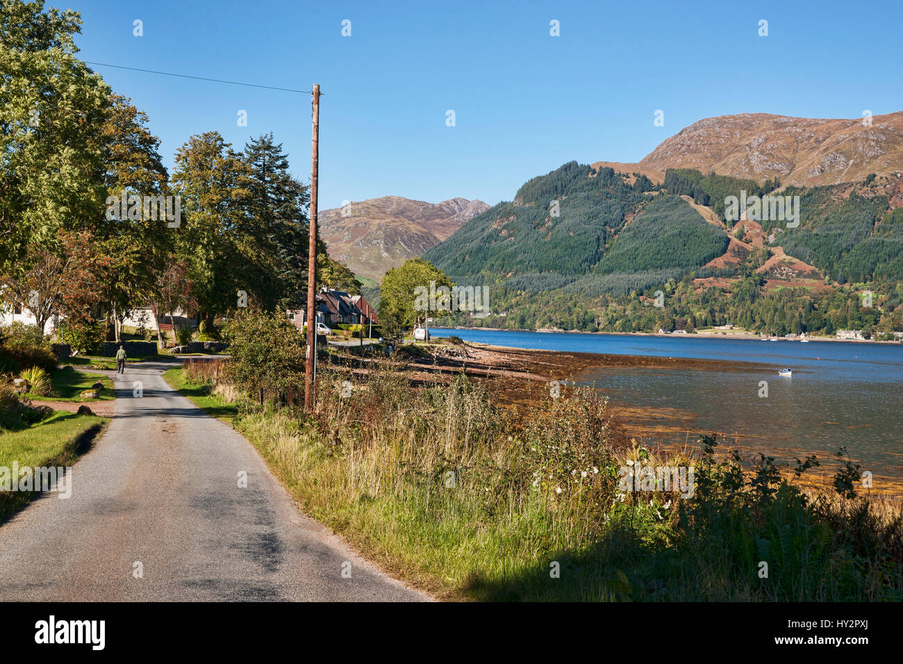 Ratagan village, Loch Duich, Mam Ratagan Pass, Highland, Scotland, UK ...