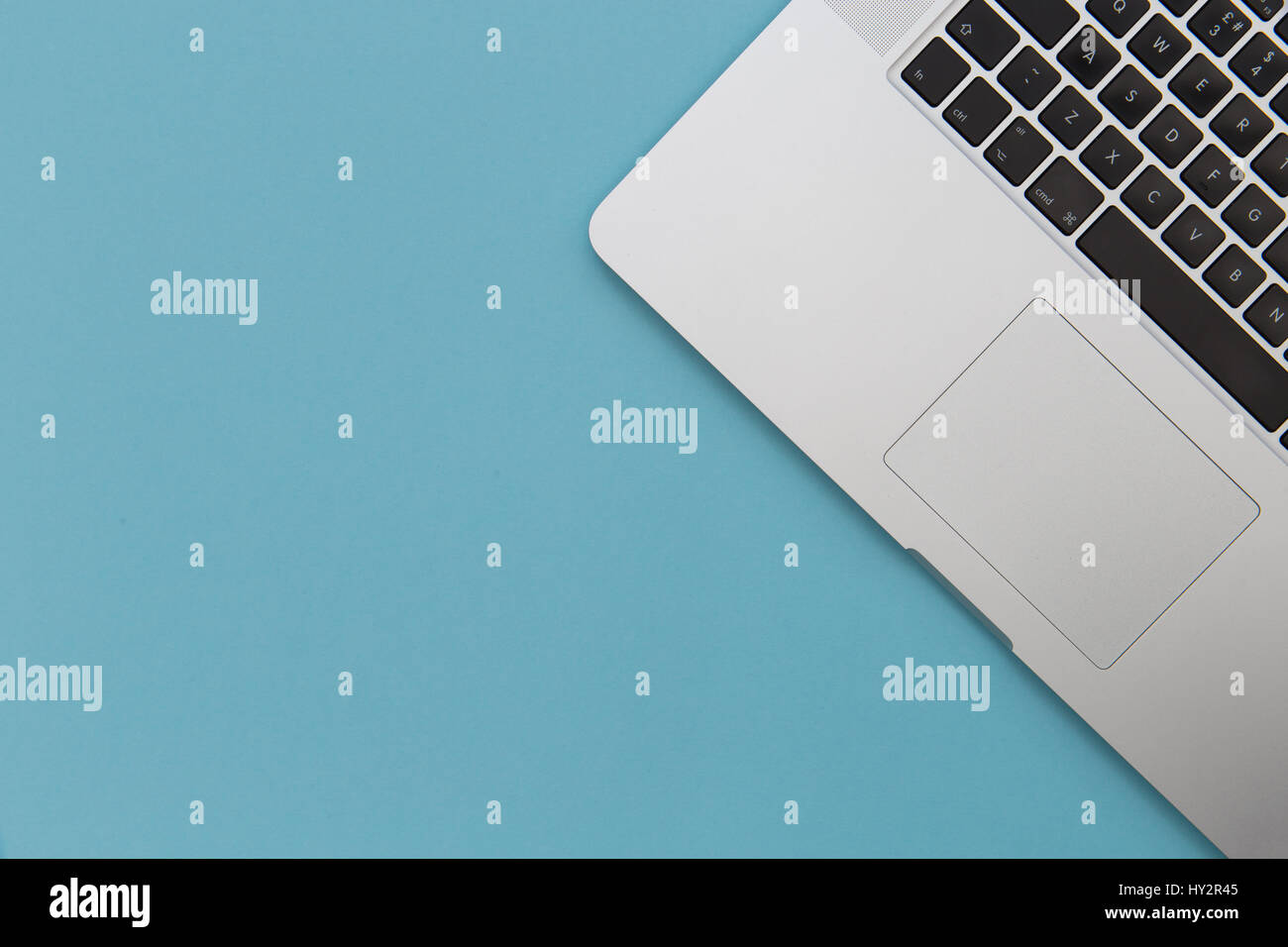 Overhead shot of laptop computer Stock Photo Alamy