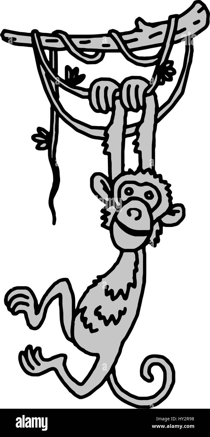 Cute Baby Monkey Hanging On Tree Stock Vector Image Art Alamy Cute Baby Monkey Hanging On Tree Stock Vector Image Art Alamy
