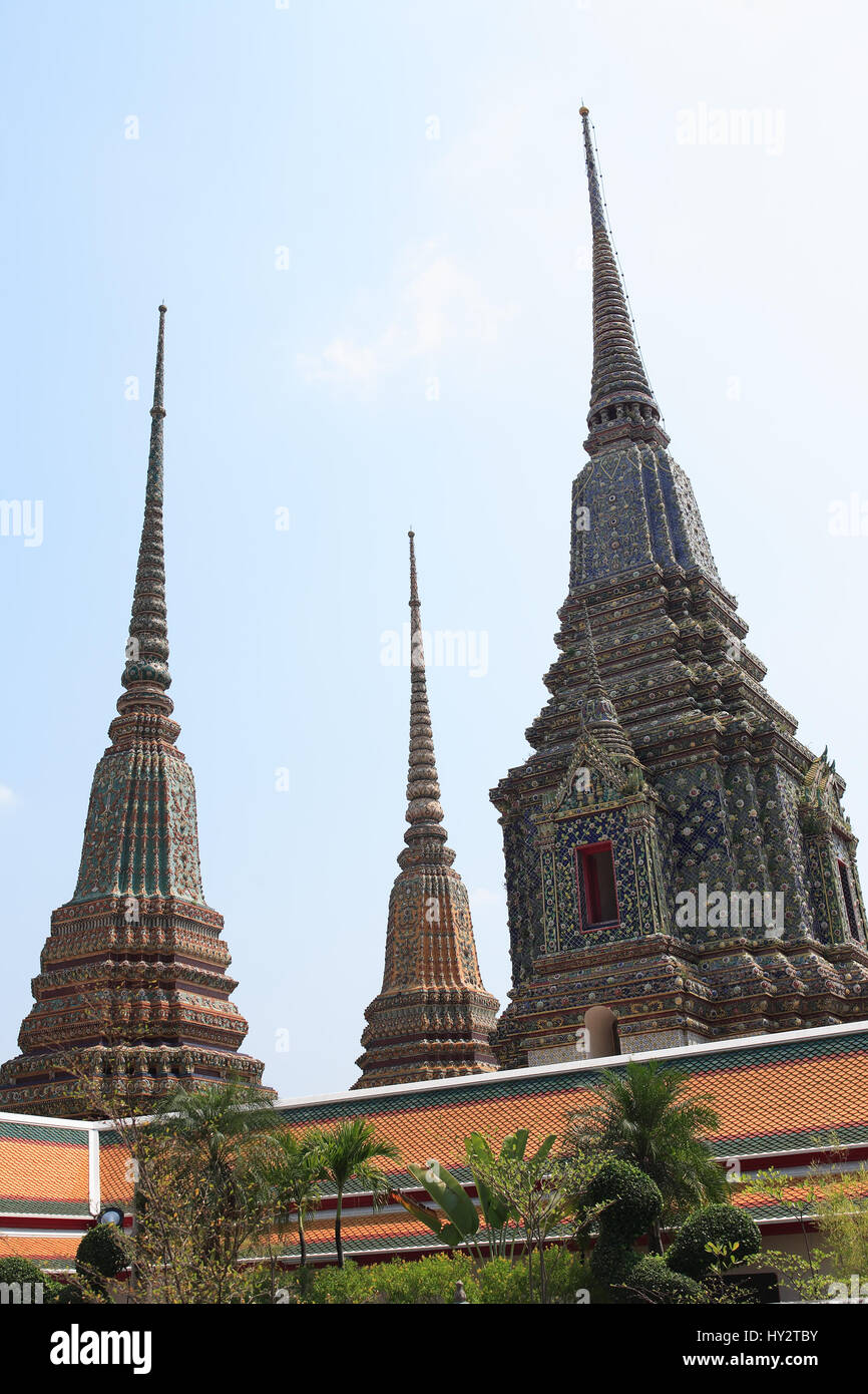 Temple of the Reclining Buddha Wat Pho in Bangkok, Thailand Stock Photo