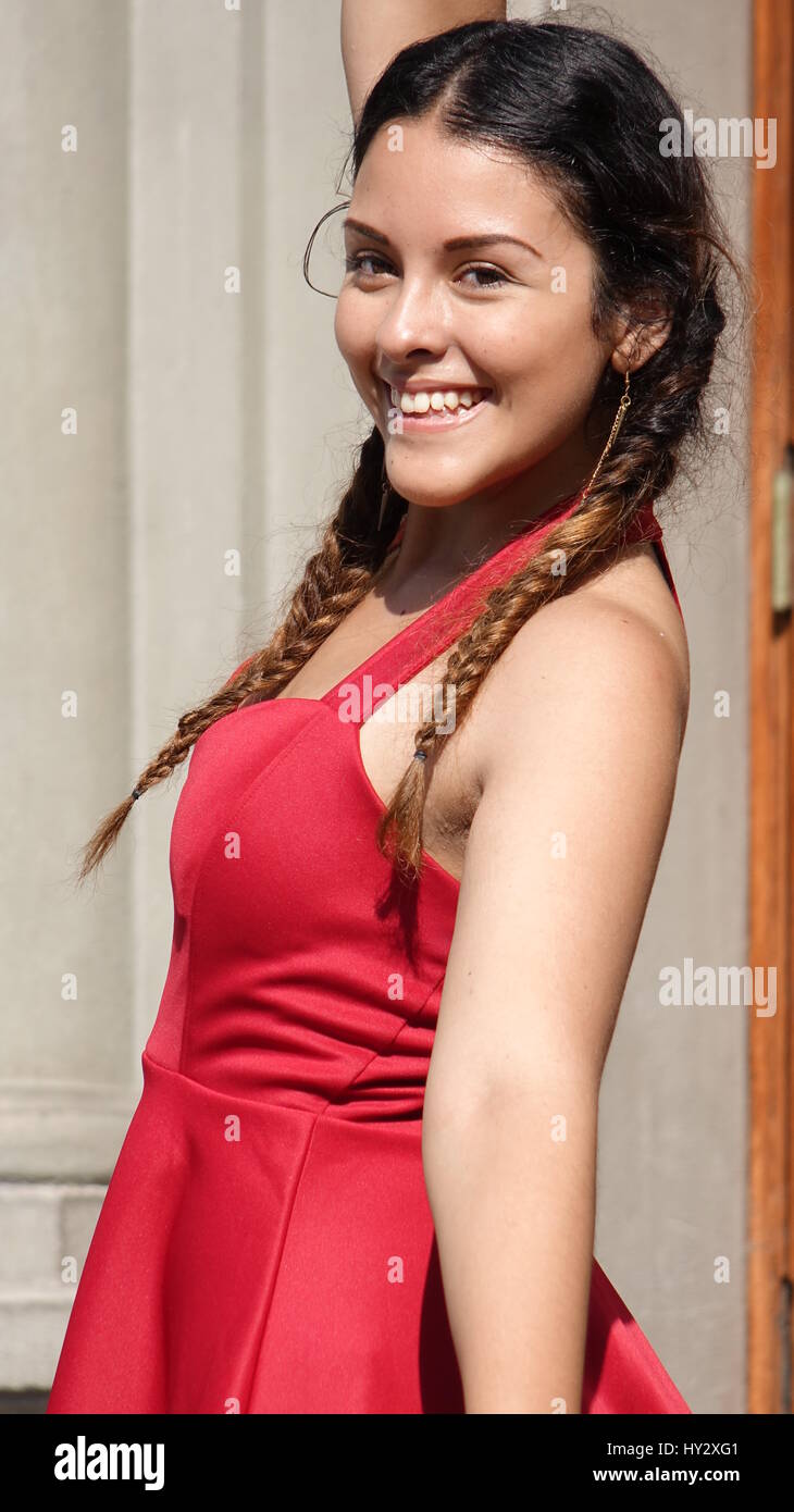 Teen Girl Braided Hair Stock Photo 137133025 Alamy