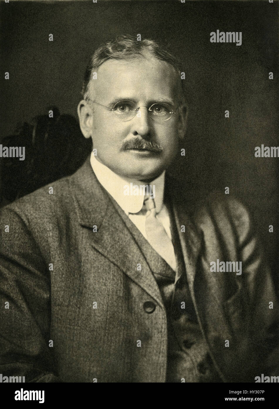 Antique 1911 photograph, Frederick A. Goetze. Frederick Arthur Goetze was a Dean of SEAS and Treasurer of Columbia University. SOURCE: ORIGINAL ROTOGRAVURE PRINT. Stock Photo