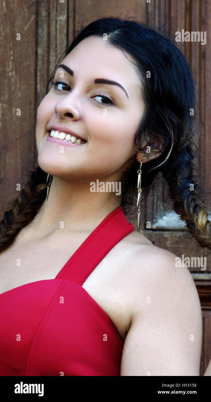 Cute Smiling Teen Girl Stock Photo - Alamy