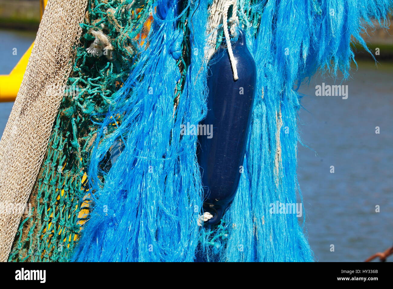 Blue Fishing net Stock Photo