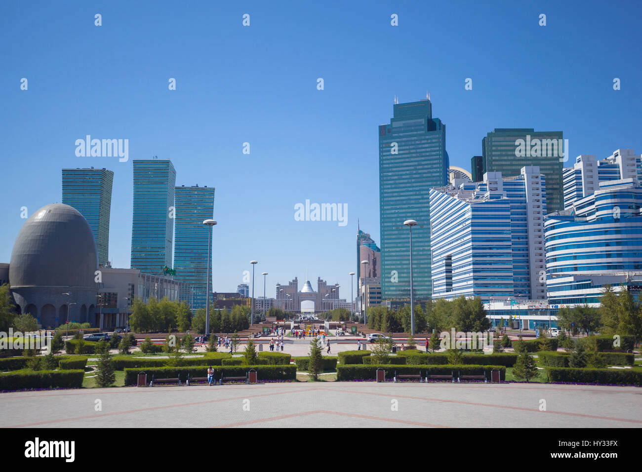 Astana Capital Of Kazakhstan People Walk On City A Sunny Day Stock Photo Alamy