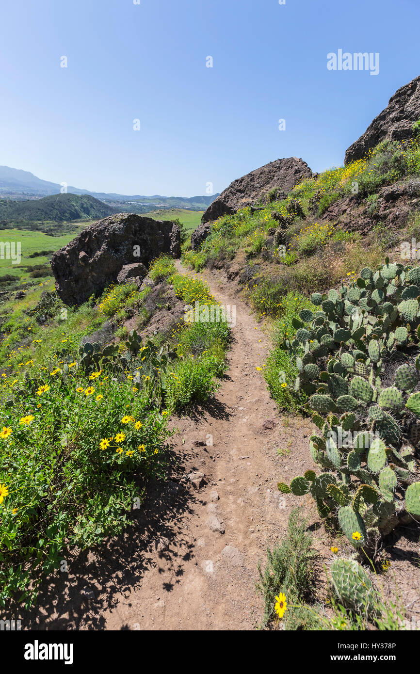 Wildwood Regional Park hiking trail in Thousand Oaks, California. Stock Photo