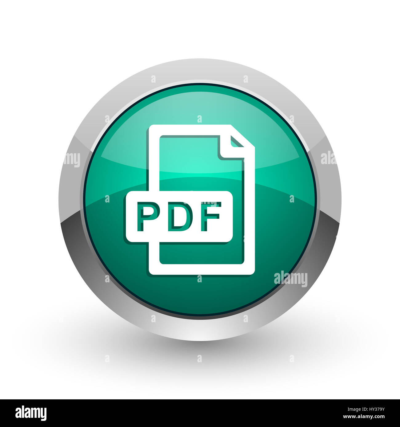 Pdf file silver metallic chrome web design green round internet icon ...