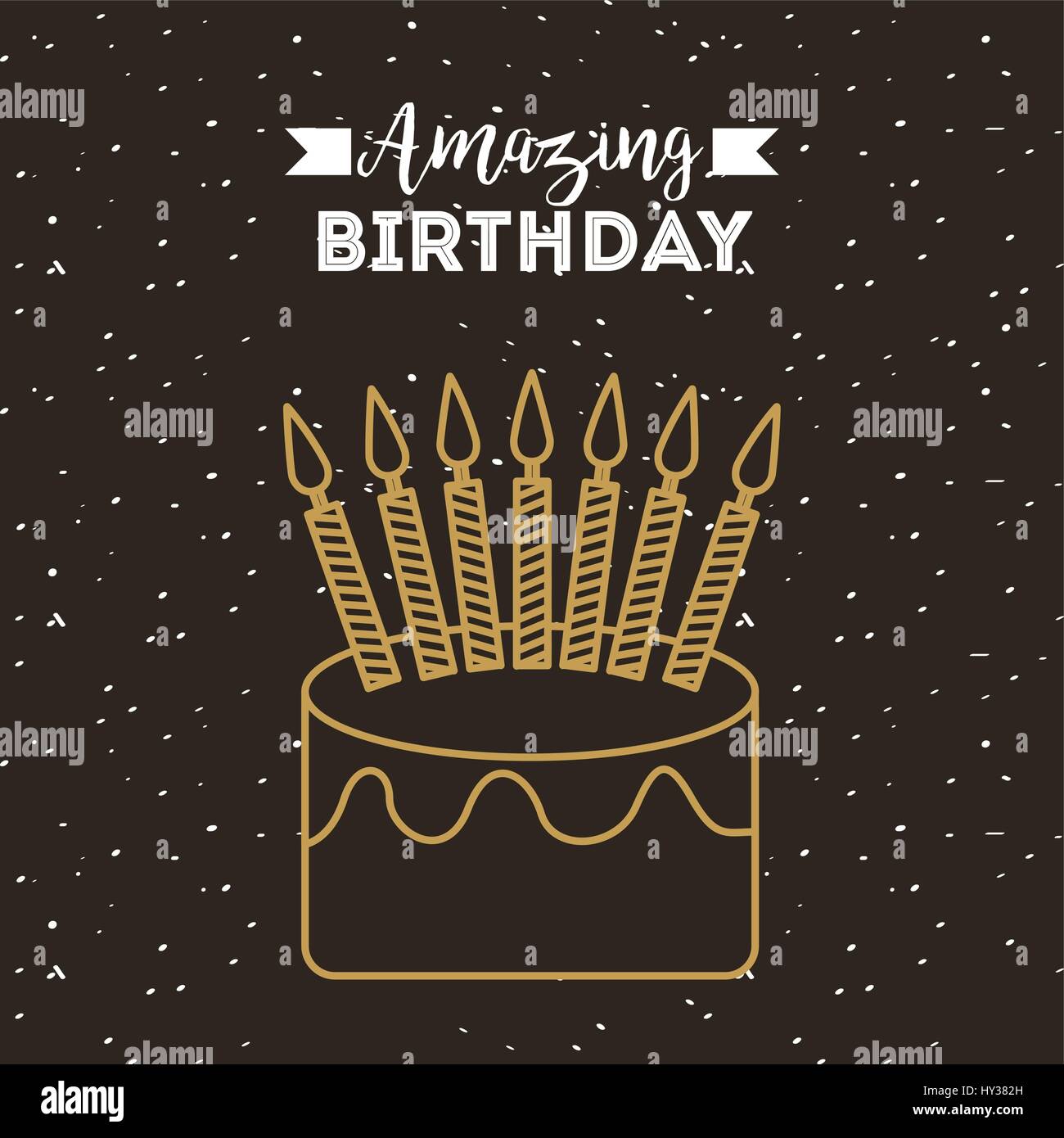 happy birthday card with cake with candles icon. colorful design ...