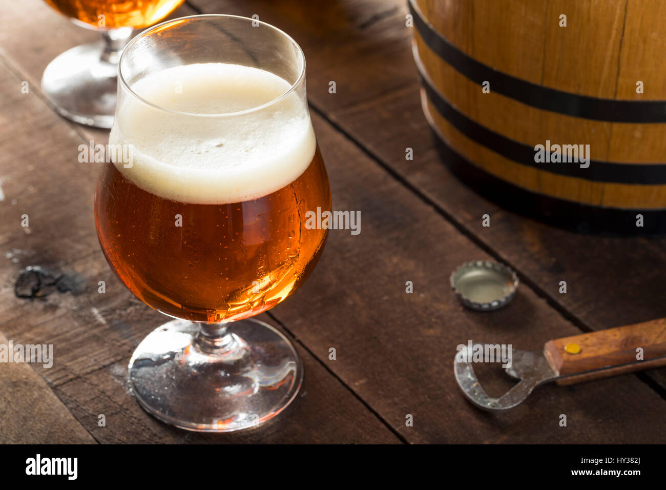 Refreshing Bourbon Barrel Aged Beer in a Glass Stock Photo Alamy