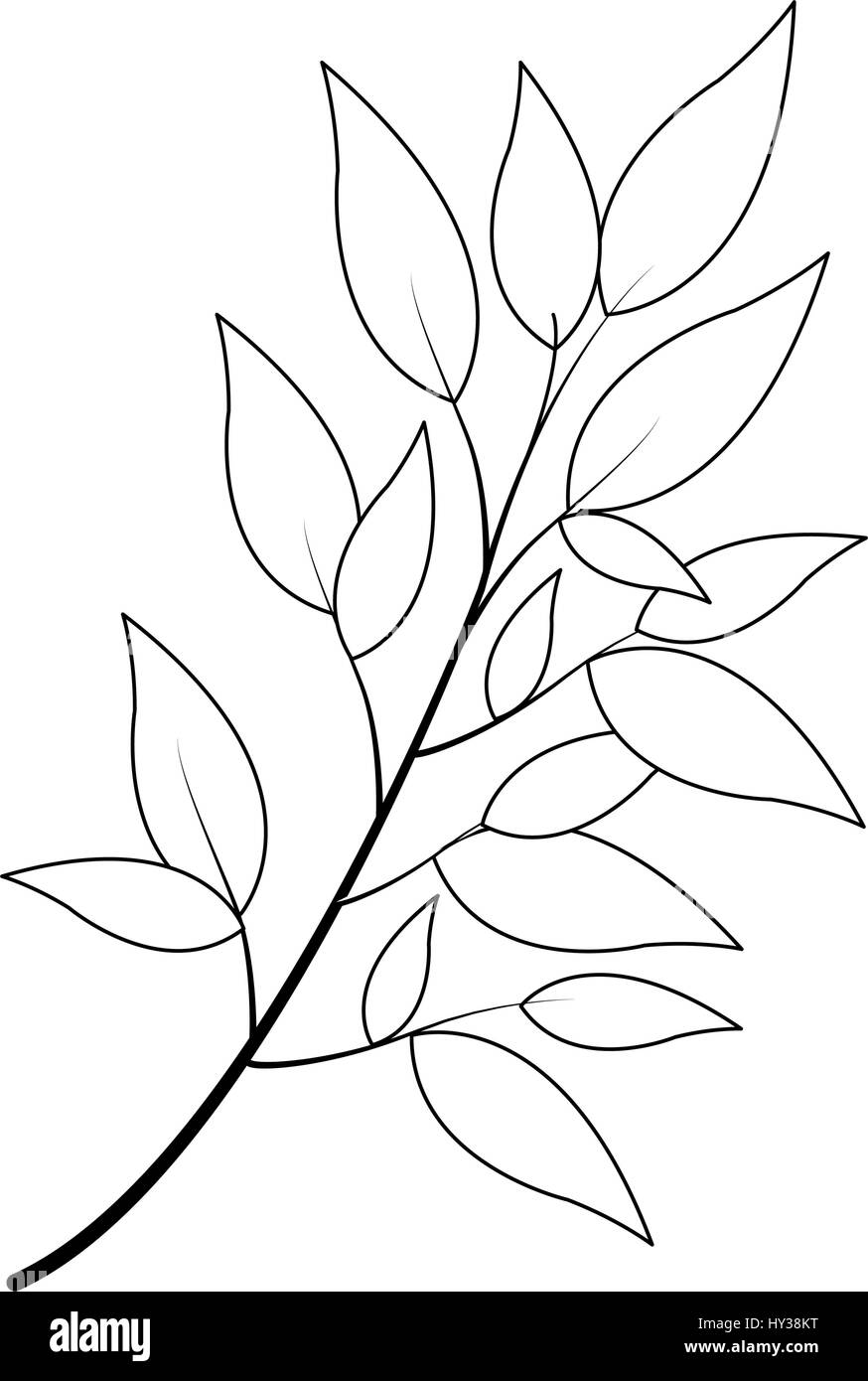 stem with leaves icon Stock Vector Image &amp; Art - Alamy