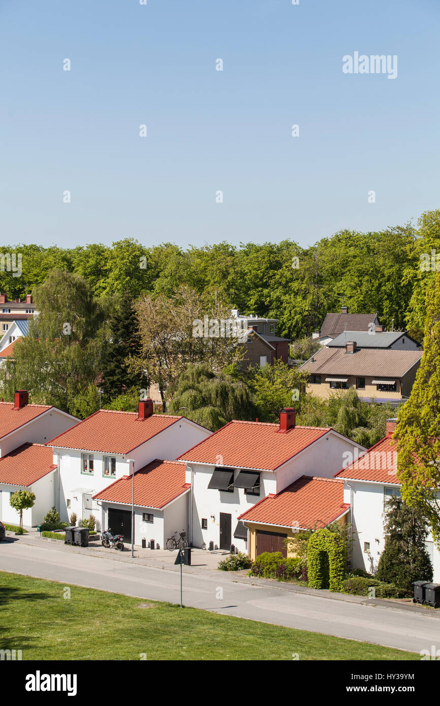 Sweden, Blekinge, Solvesborg, Townscape with residential district Stock Photo