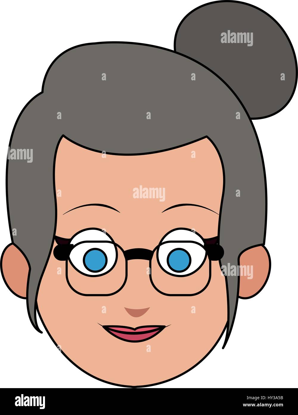 Happy elderly woman cartoon icon hi-res stock photography and images ...