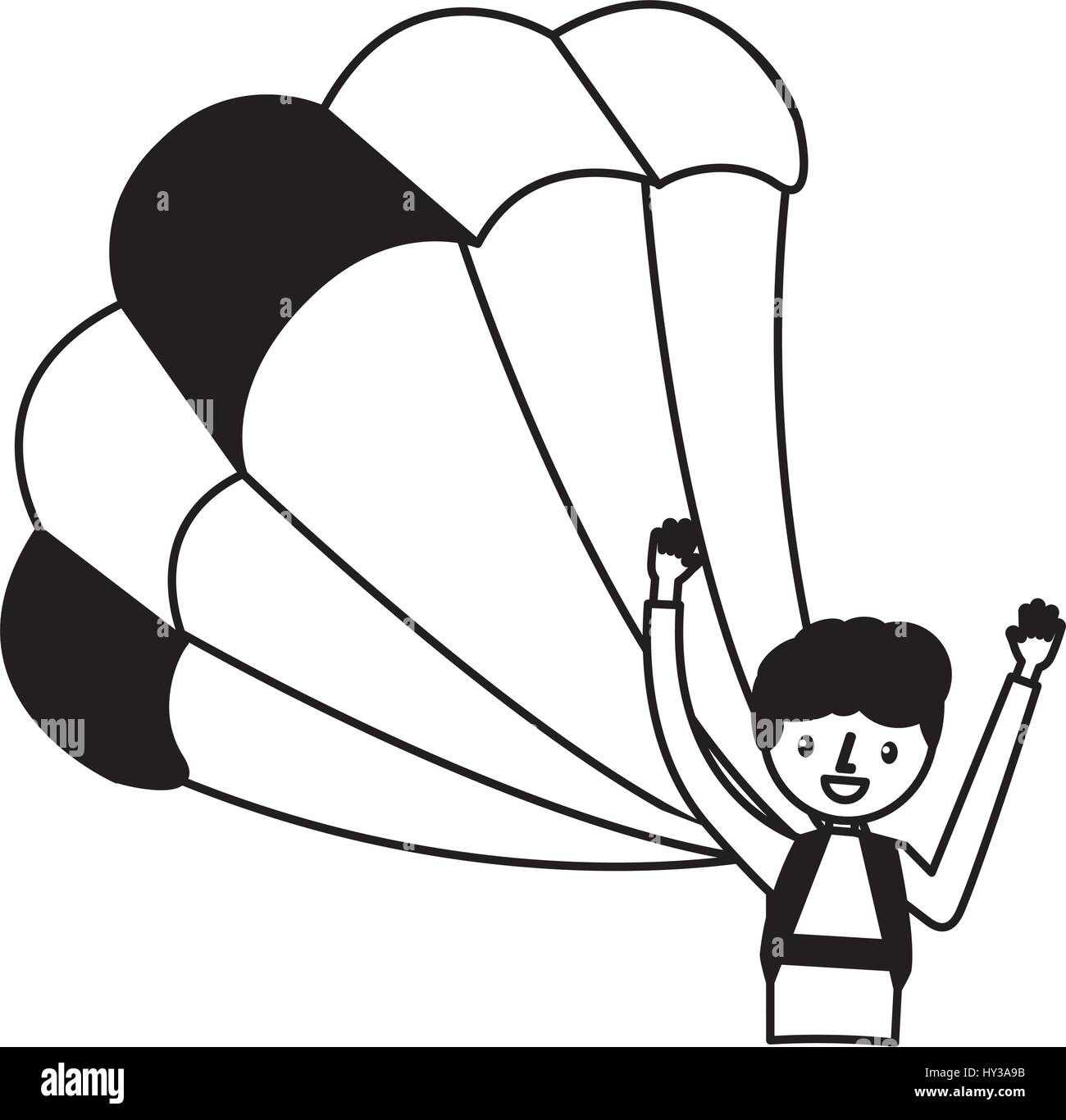 young man with parachute Stock Vector Image & Art - Alamy