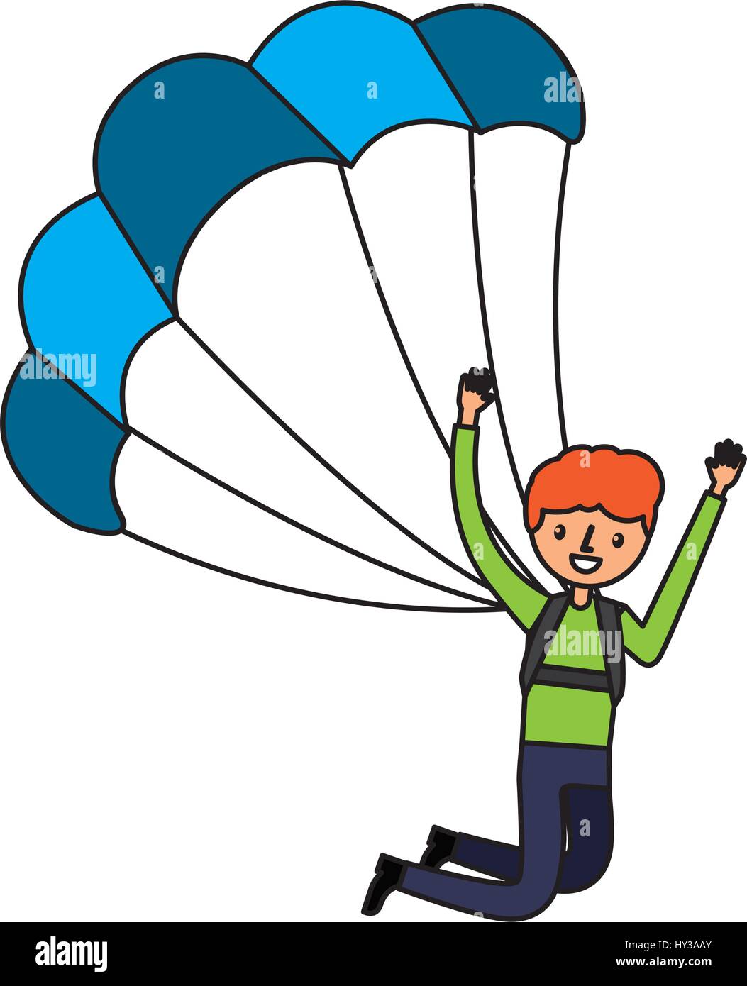 Young Man With Parachute Stock Vector Image And Art Alamy