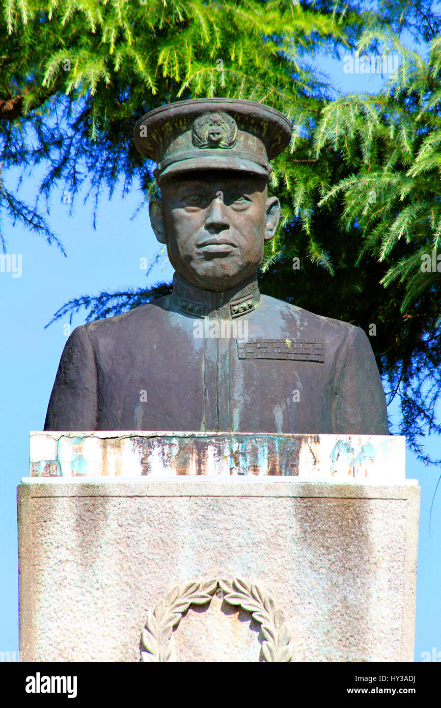 Statue of Admiral Isoroku Yamamoto Nagaoka Niigata Japan Stock
