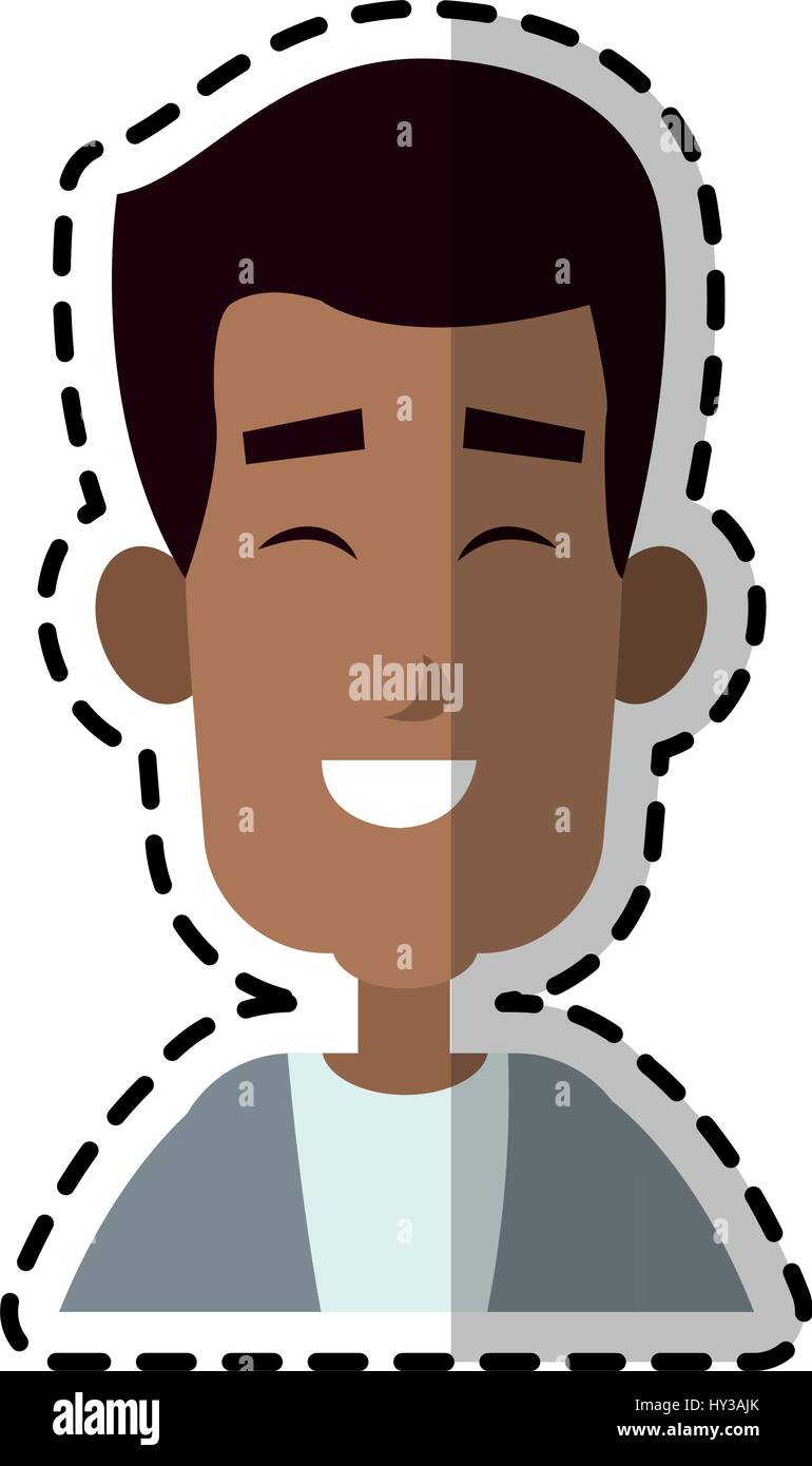 handsome happy dark skin man cartoon icon image Stock Vector Image ...