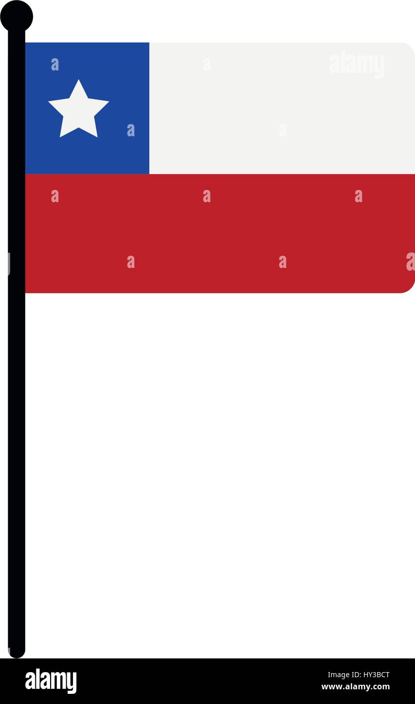chile flag icon illustrated on white background in vector Stock Vector