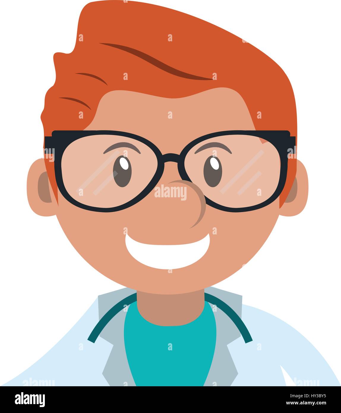 Cartoon Illustration Doctor Looking High Resolution Stock Photography