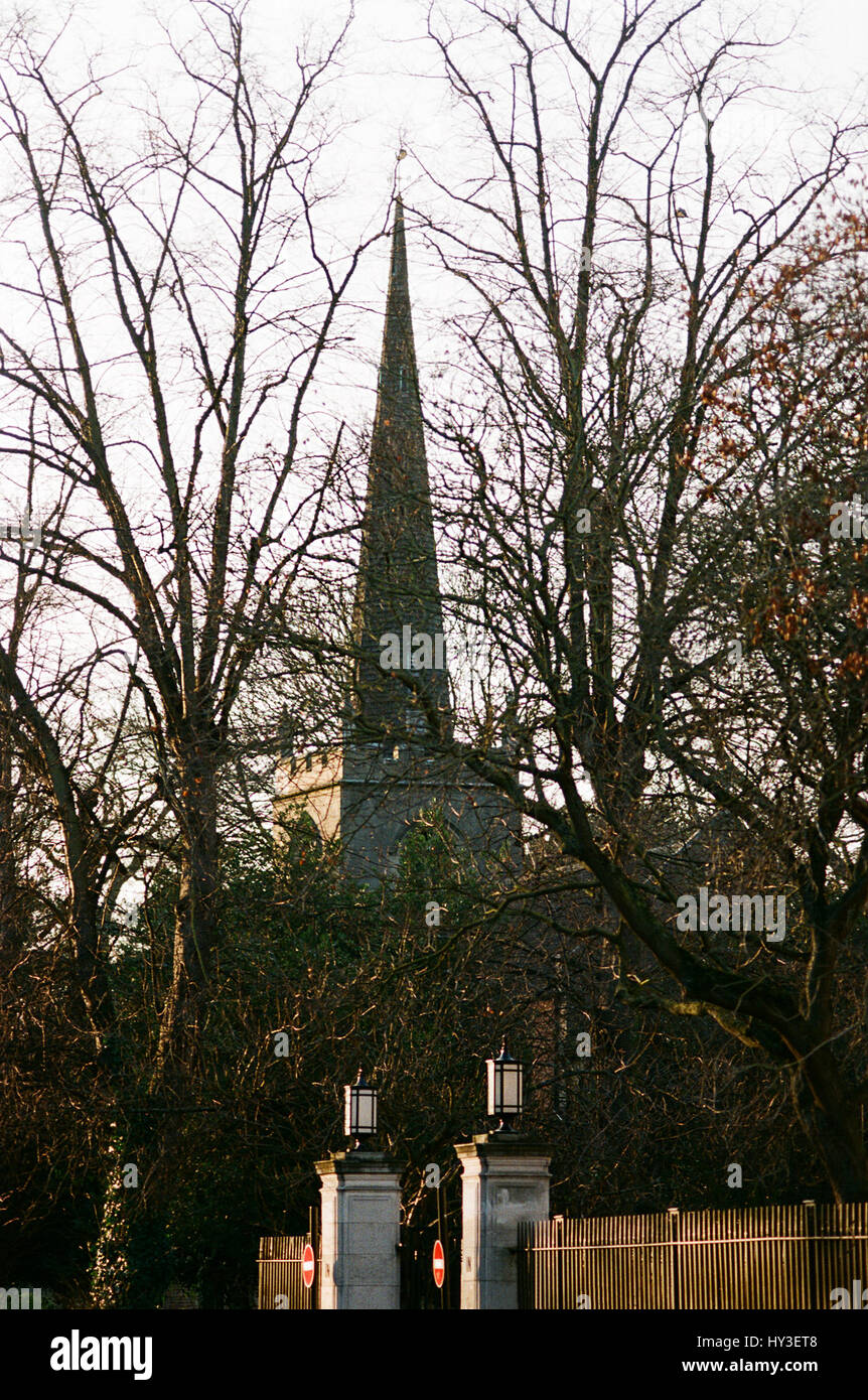 Spire of St Mary's Old Church, Stoke Newington, London UK Stock Photo