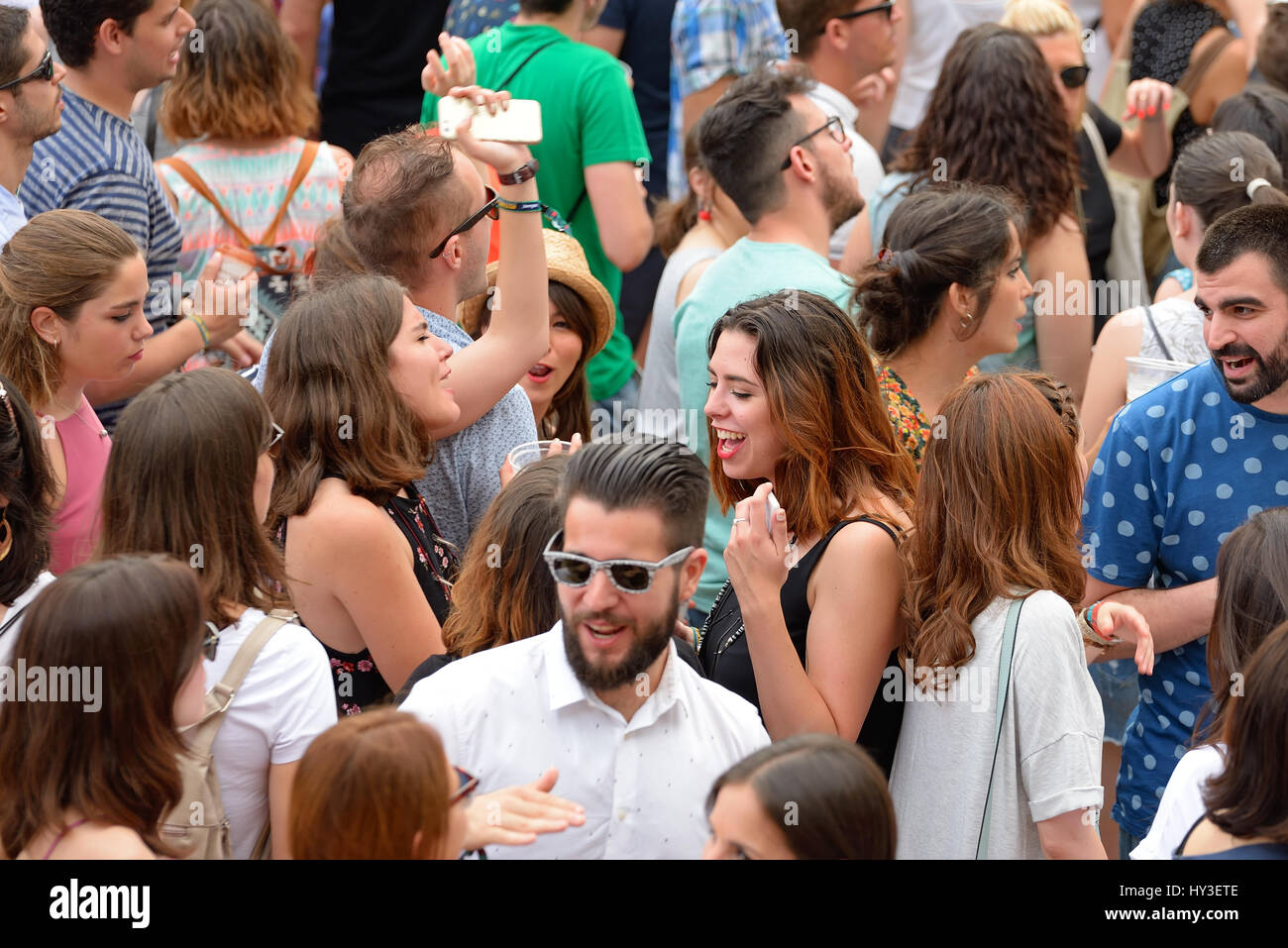 VALENCIA, SPAIN - JUN 11: The crowd at Festival de les Arts on June 11, 2016 in Valencia, Spain. Stock Photo