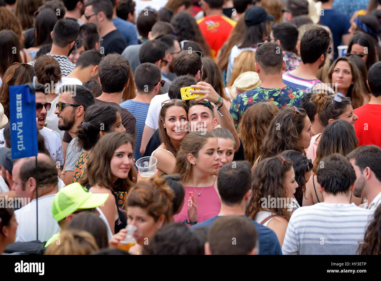 VALENCIA, SPAIN - JUN 11: The crowd at Festival de les Arts on June 11, 2016 in Valencia, Spain. Stock Photo