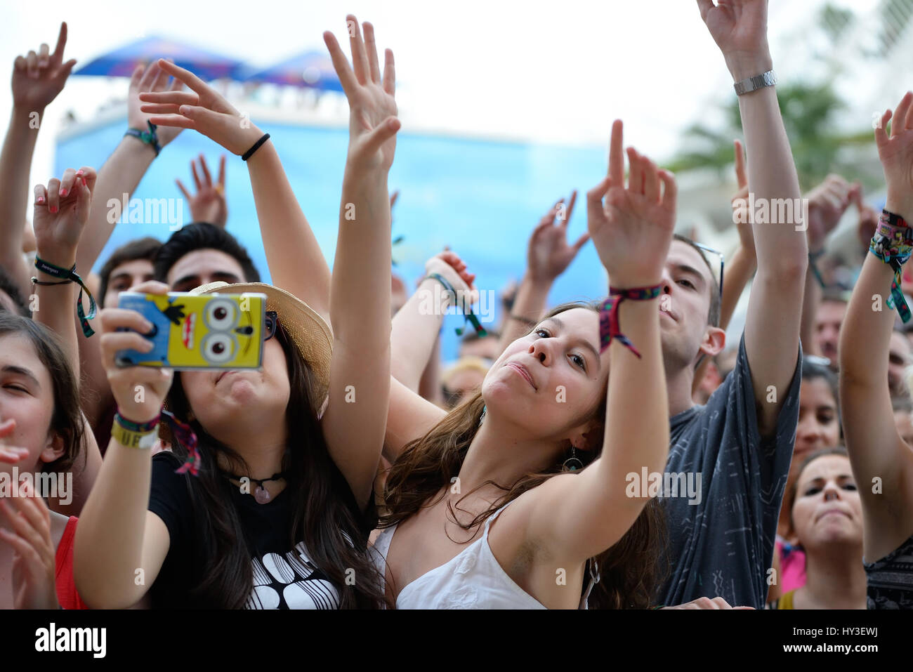 VALENCIA, SPAIN - JUN 11: The crowd at Festival de les Arts on June 11, 2016 in Valencia, Spain. Stock Photo