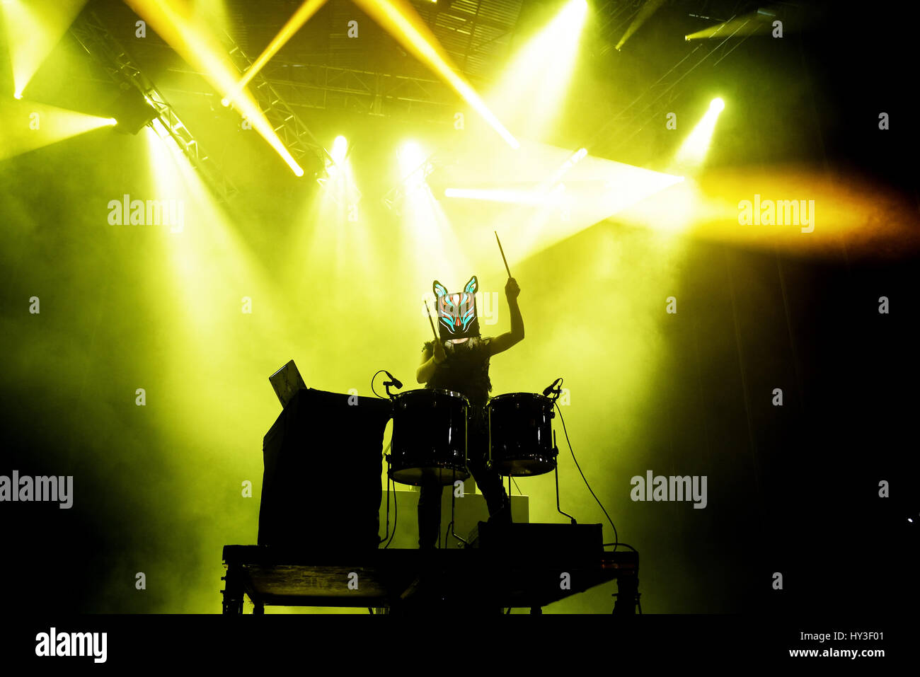 VALENCIA, SPAIN JUN 11 Slow Magic (electronic band) perform in