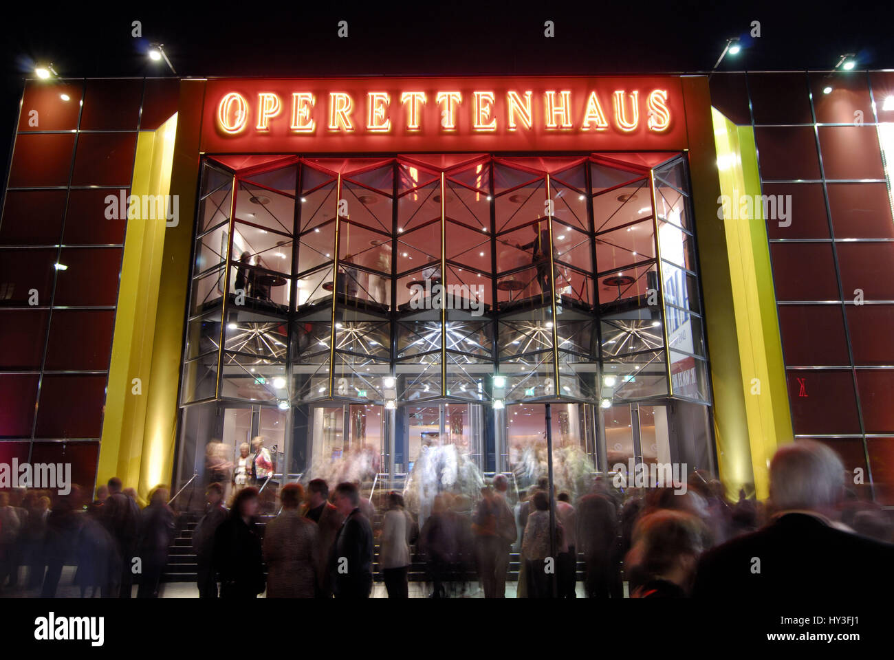 Germany, Hamburg, Saint Pauli, hamburger, town, Gro? town, evening, in the evening, building, lights up, illuminated, lighting, meadow? enansicht, ope Stock Photo