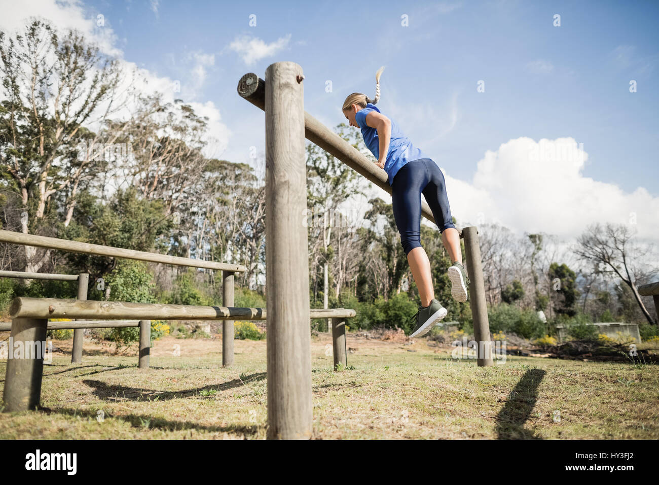 Military physical training over obstacle hi-res stock photography and ...