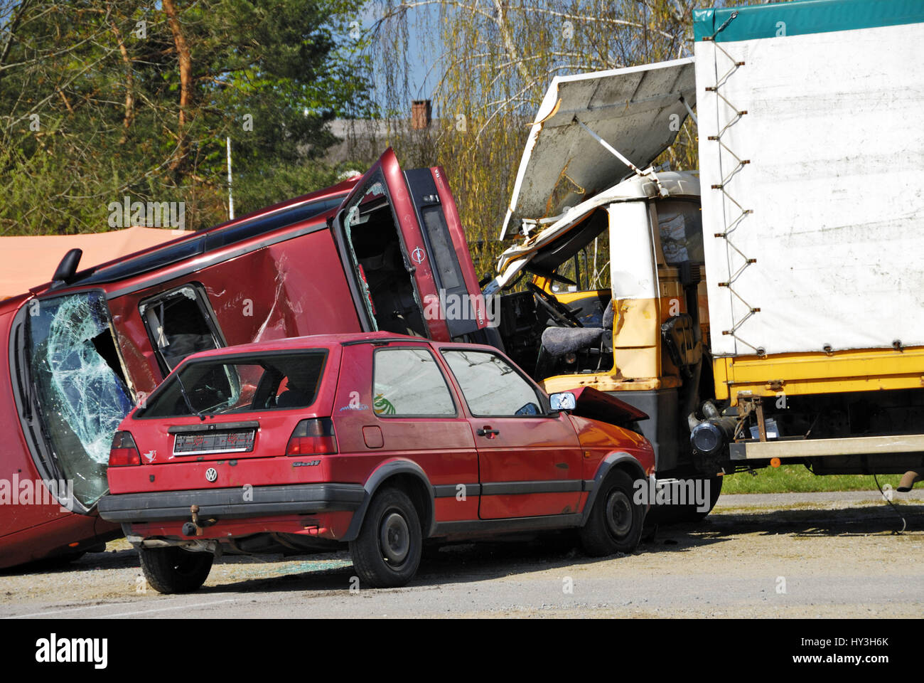Traffic accident, Verkehrsunfall Stock Photo
