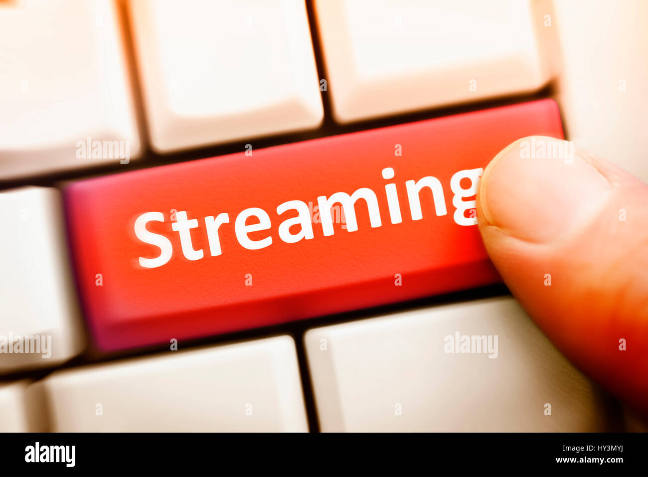 Computer key with the label Streaming, Computertaste mit der Aufschrift Streaming Stock Photo