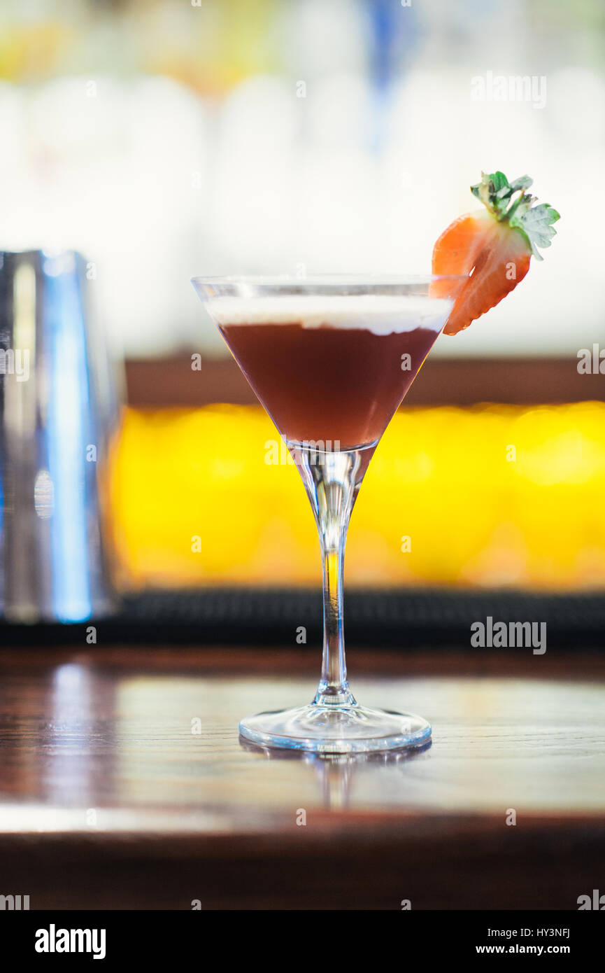 Glass of Strawberry Daiquiri Stock Photo Alamy