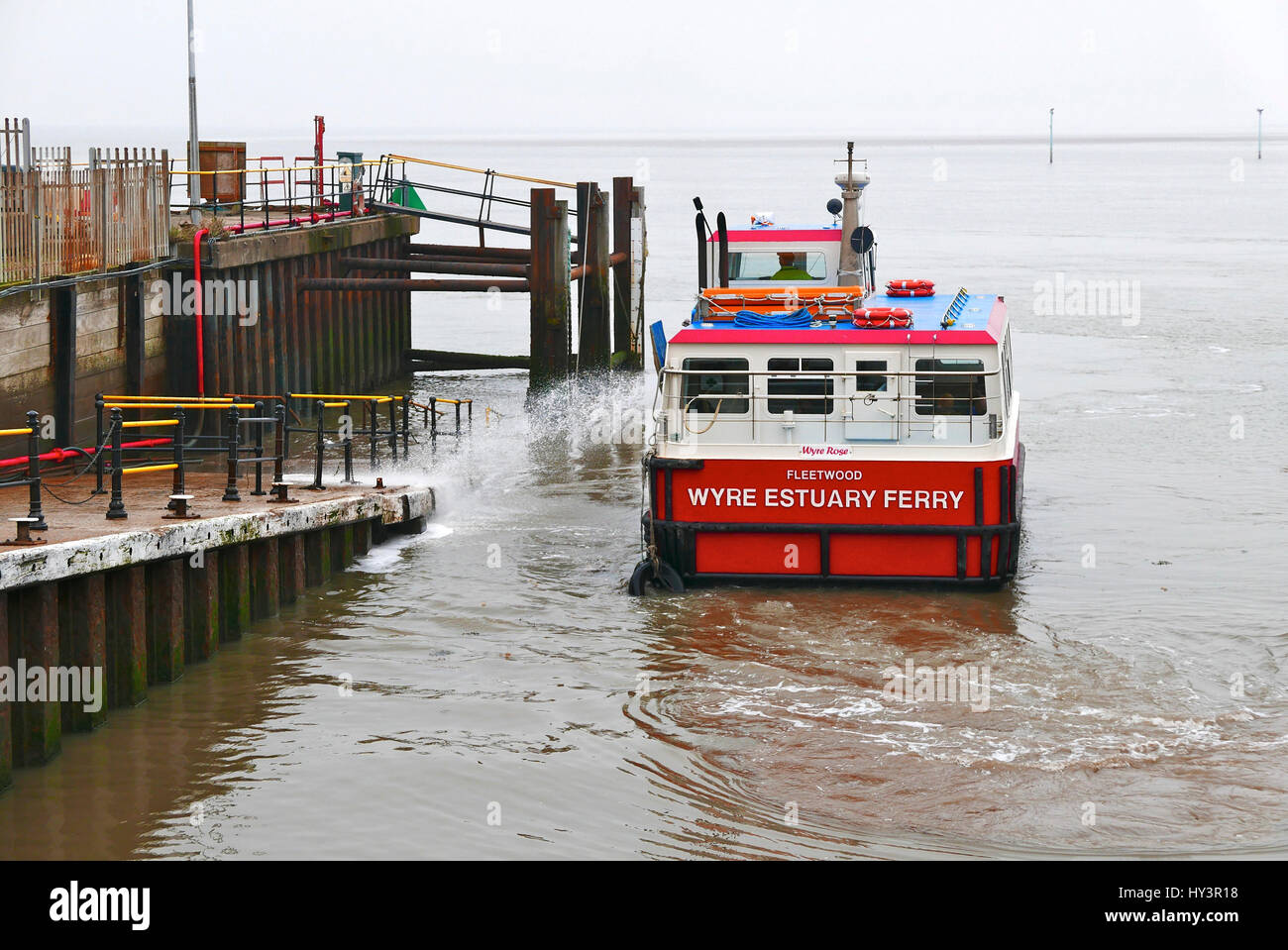 The Wyre estuary ferry ''Wyre Rose'' operating between Fleetwood and Knott End,Lancashire,UK Stock Photo