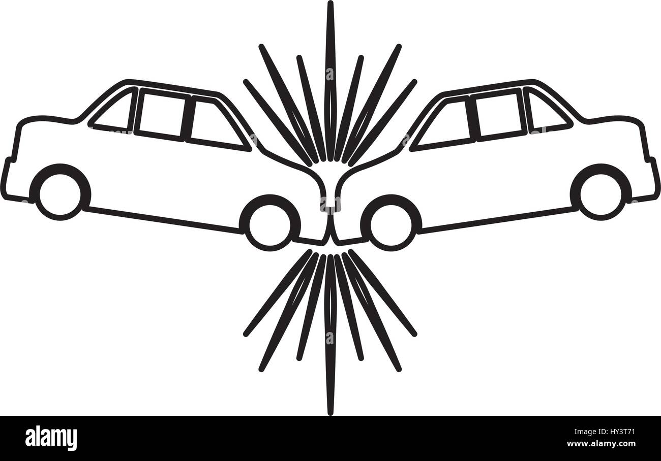 cars crashing accident pictogram vector icon illustration Stock Vector ...