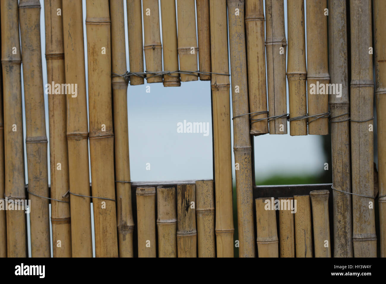 Bamboo house window to the nature Stock Photo Alamy