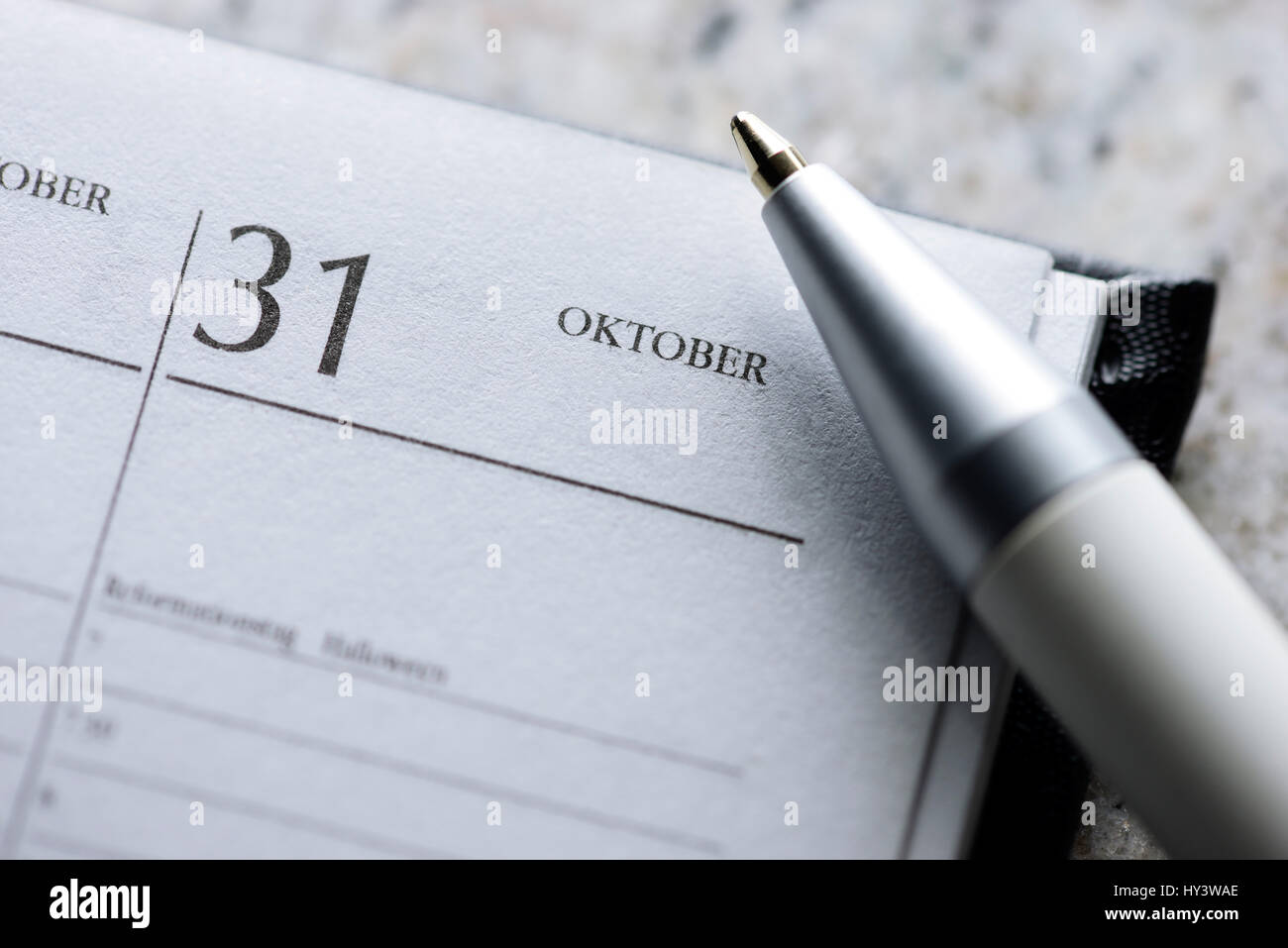 Calendar sheet 31st of October, 2017, public holiday, Kalenderblatt 31. Oktober 2017, gesetzlicher Feiertag Stock Photo