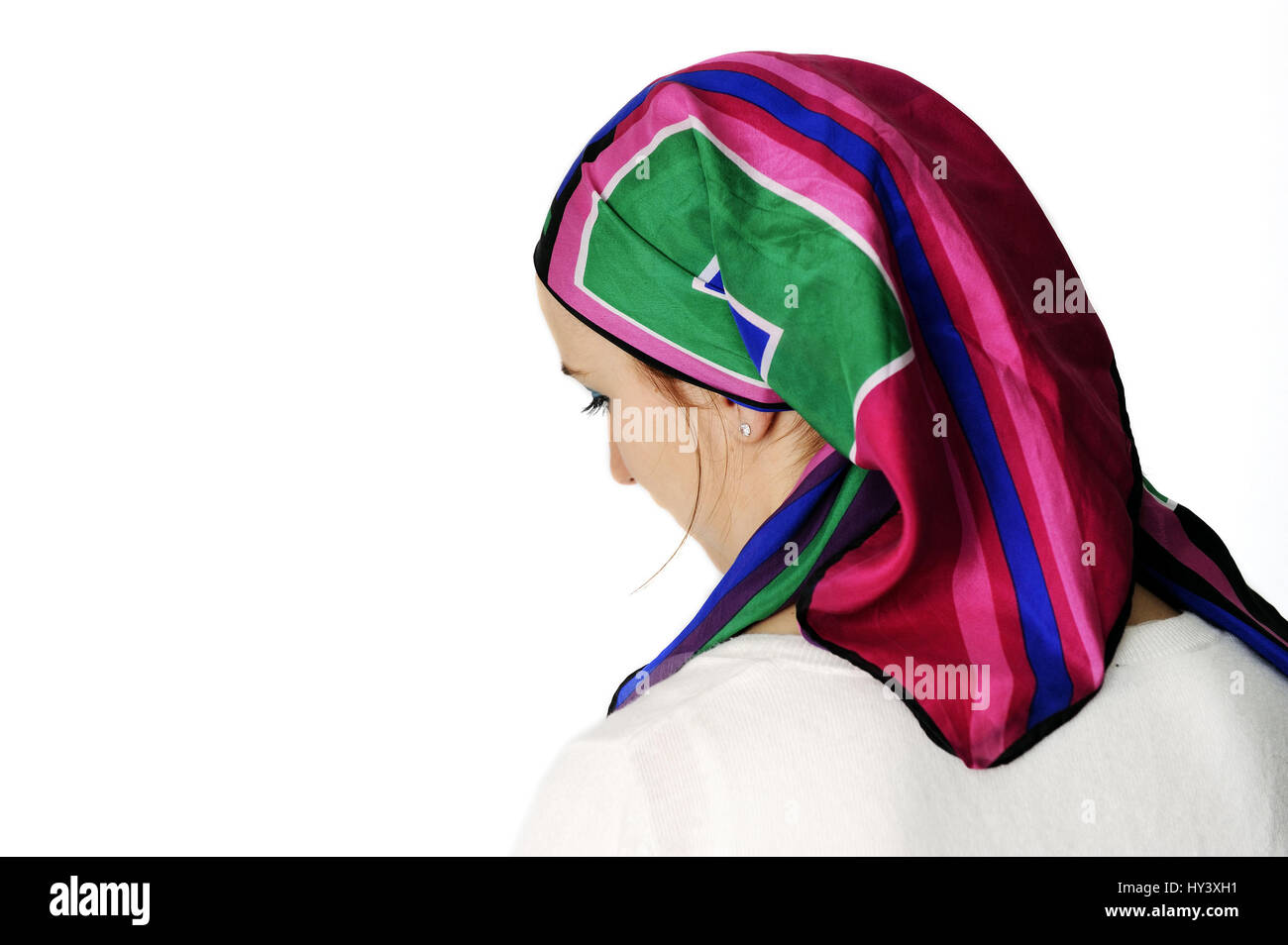 Young woman with headscarf, Junge Frau mit Kopftuch Stock Photo