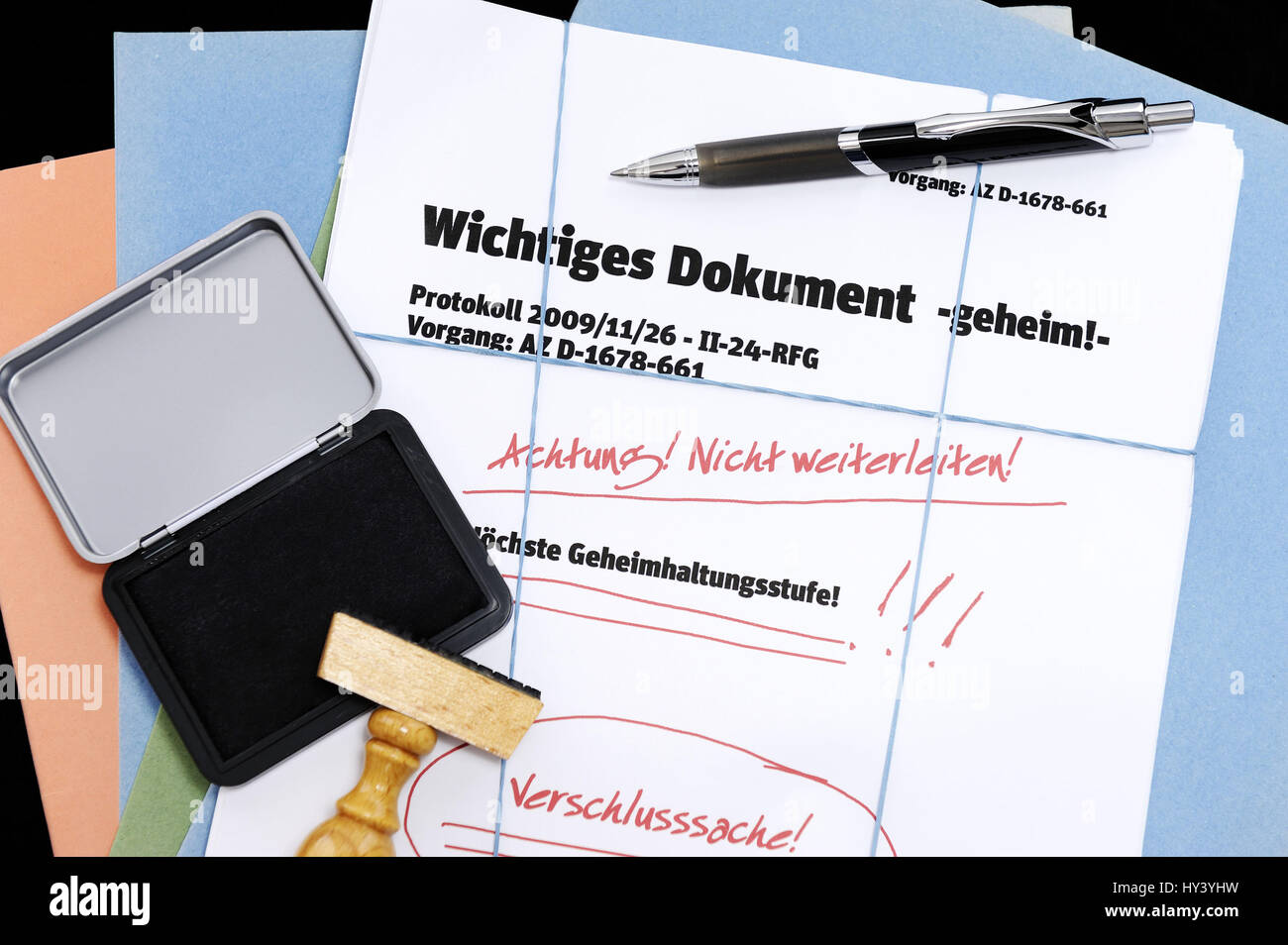 Confidential document, symbolic photo, Geheimes Dokument, Symbolfoto Stock Photo