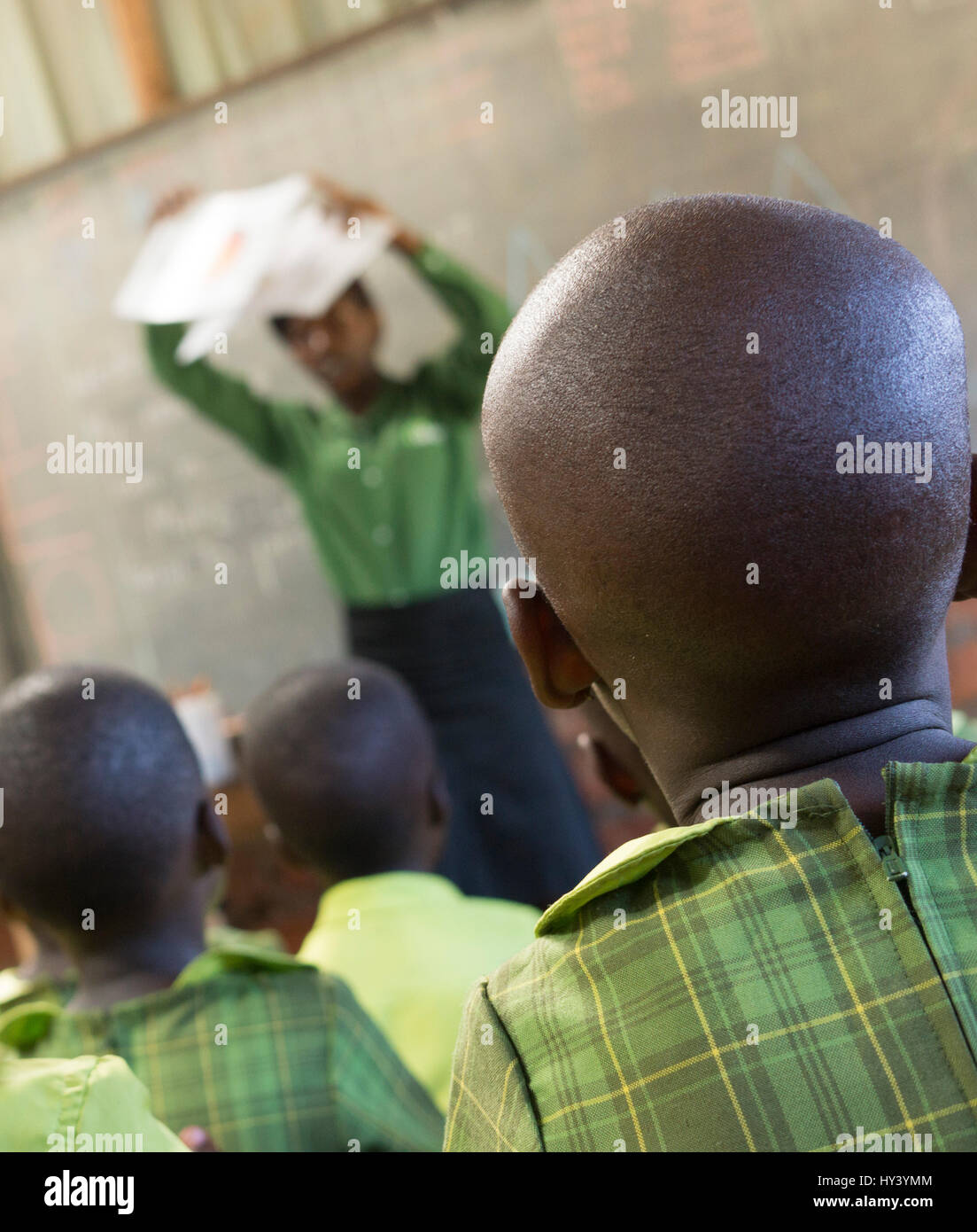 Pupils at a Bridge International Academies primary school in Mpigi, Uganda. Stock Photo