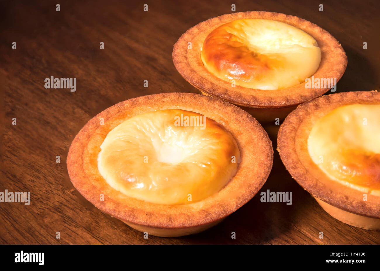 Cheese Tart by a bakery shop in Singapore Stock Photo
