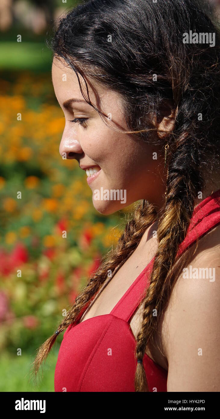 Springtime Lady Happy Girl Springtime Stock Photo - Alamy