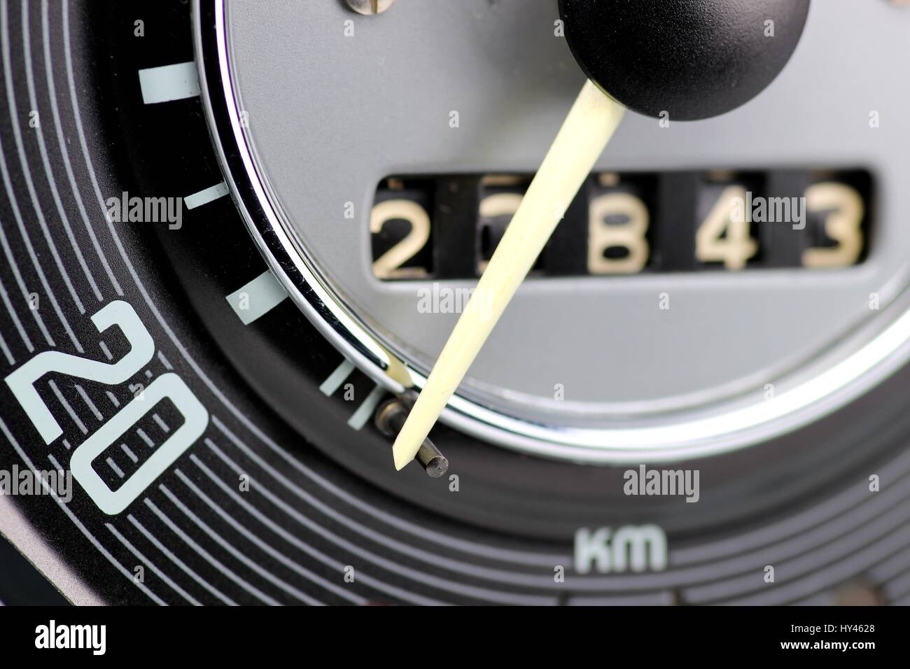 speedometer and odometer of a classic car Stock Photo Alamy