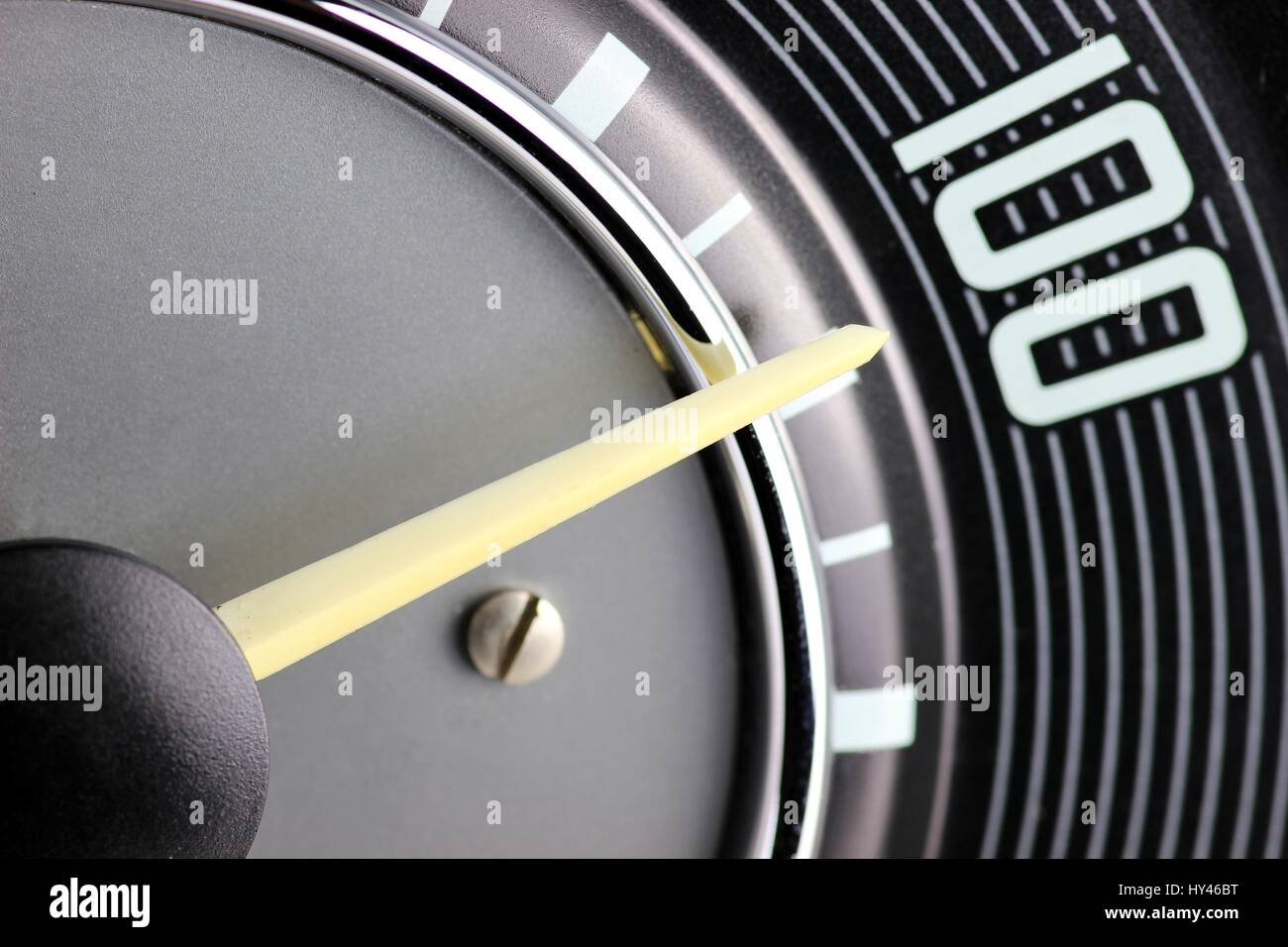 speedometer of a classic car at 100 km/h Stock Photo