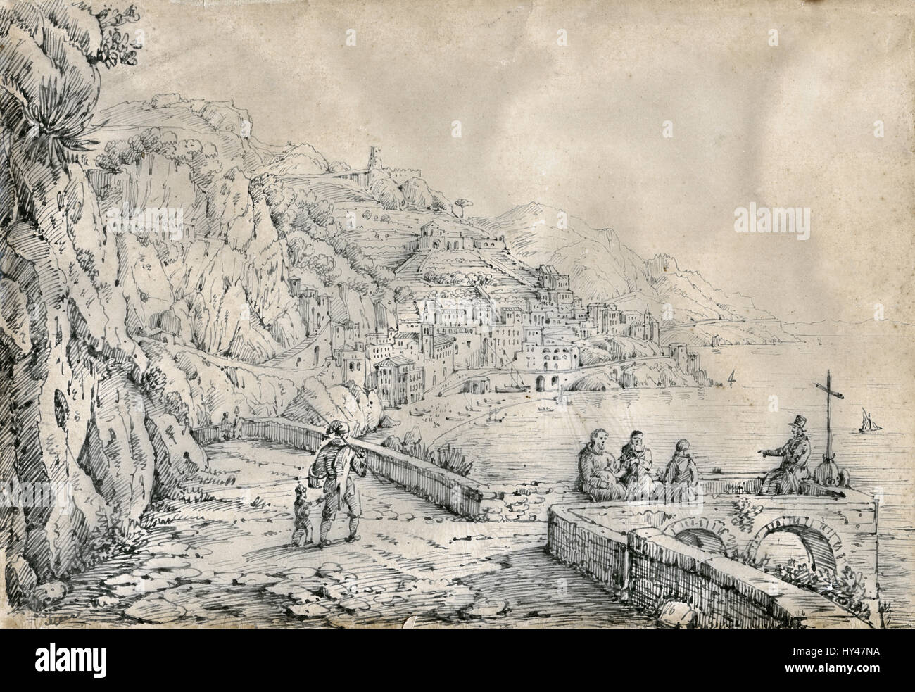 ORIGNIAL Enrico Varriale 夏のアマルフィー港　油彩 m24162489407_1.jpg?1721808994