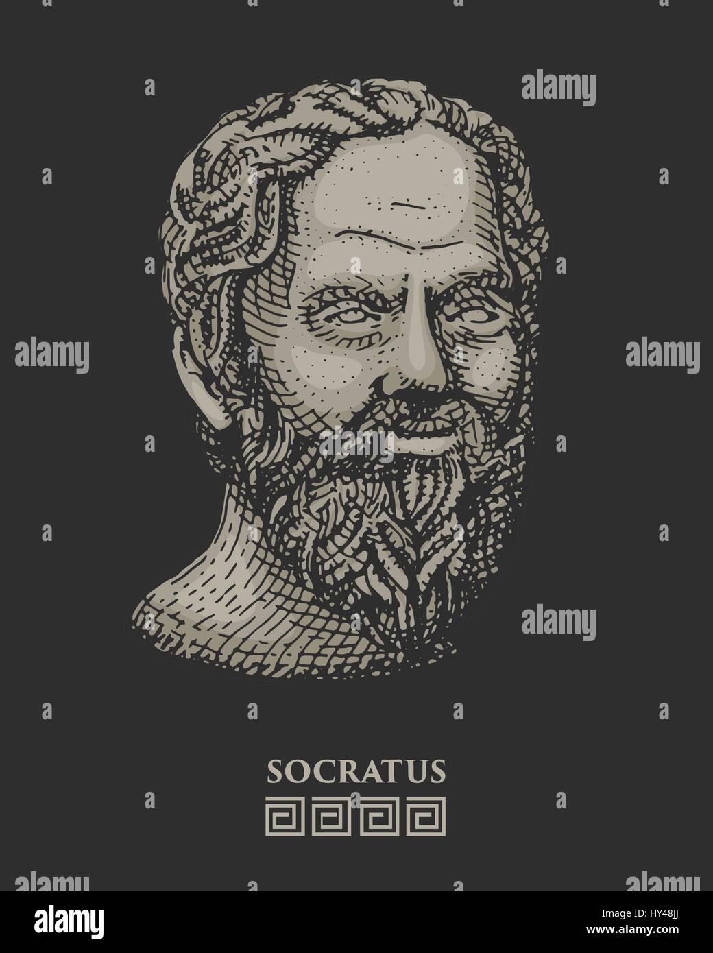 Portrait of Socrates. Ancient greek philosopher, scientist, and thinker