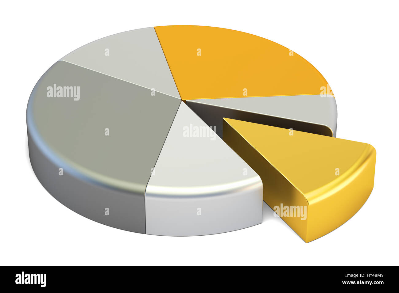 Metallic Pie Chart, 3D rendering isolated on white background Stock ...