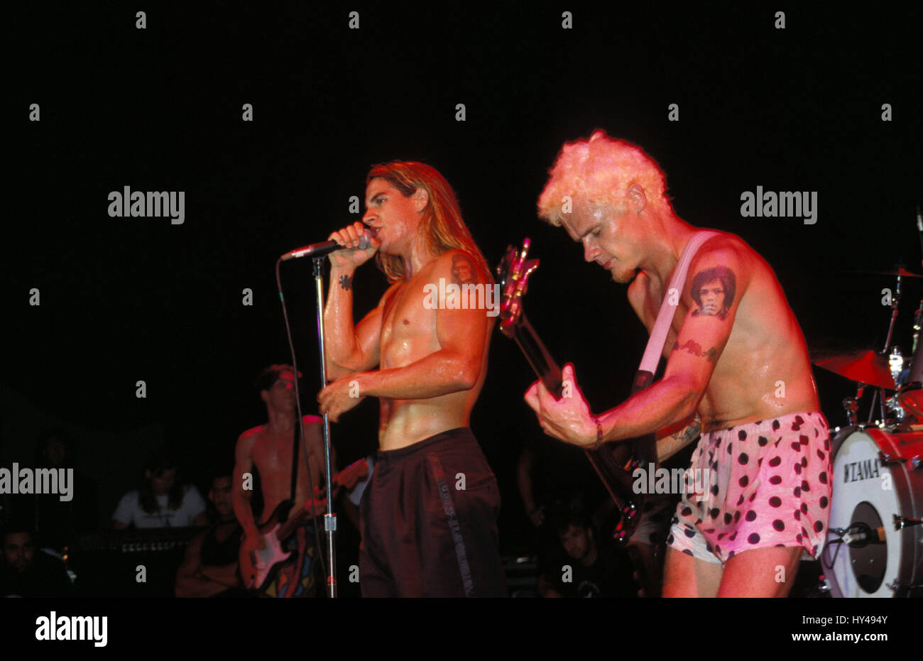 Red Hot Chili Peppers performing at The Palladium in Hollywood, CA. April  4, 1992. Credit: Kevin Estrada / MediaPunch Stock Photo - Alamy